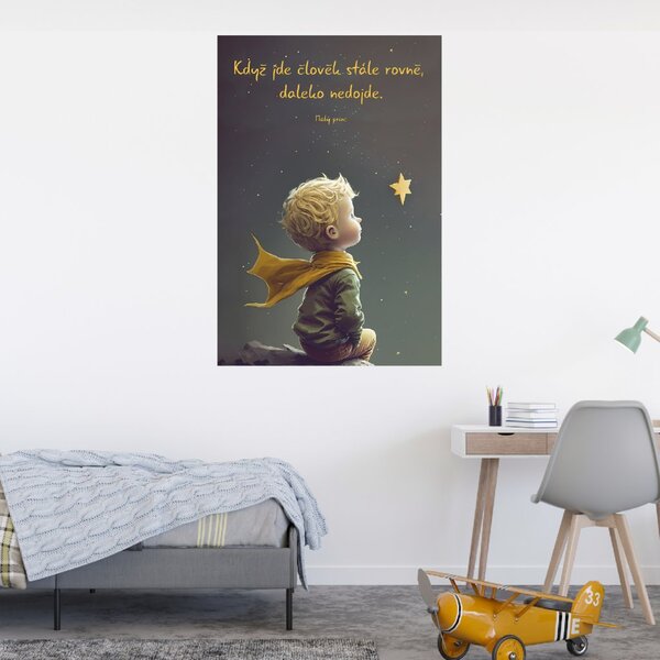 FeelHappy Plakát - Když jde člověk stále rovně, daleko nedojde. Malý princ Velikost plakátu: A2 (42 x 59,7 cm)