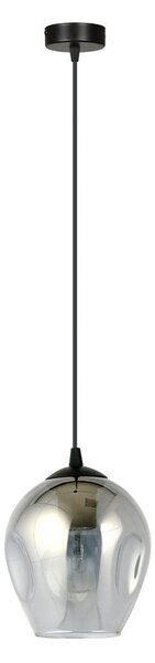 Závěsné svítidlo ISTAR 1 – černé, grafitové sklo, 1× E27, šířka 14 cm