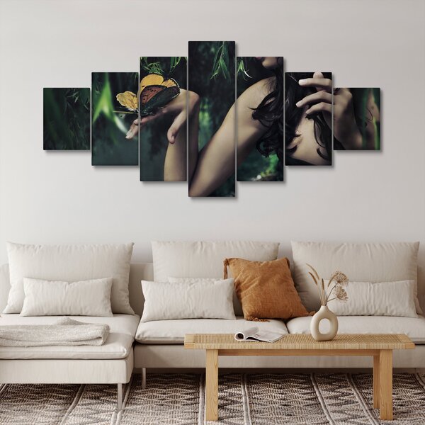 Obraz půvabné ženy s motýlem (210x100 cm)