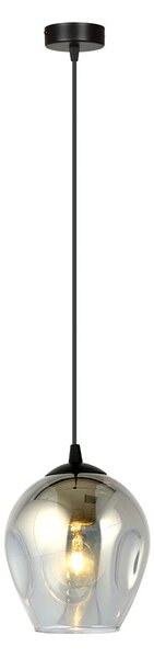 Závěsné svítidlo ISTAR 1 – černé, grafitové sklo, 1× E27, šířka 14 cm
