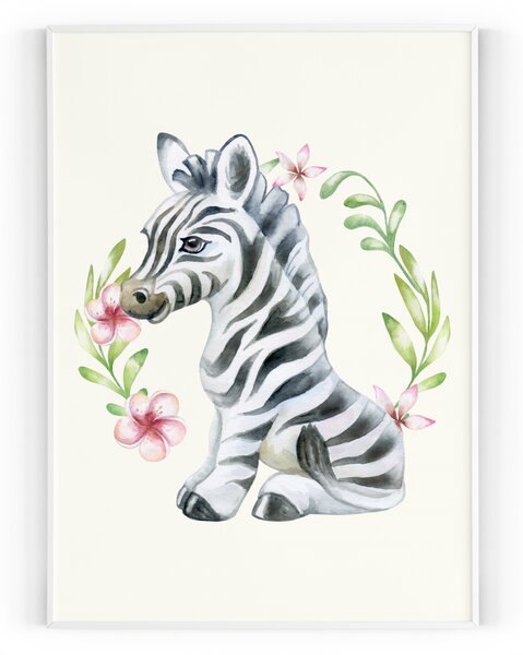 Plakát / Obraz Zebra A4 - 21 x 29,7 cm Tiskové plátno