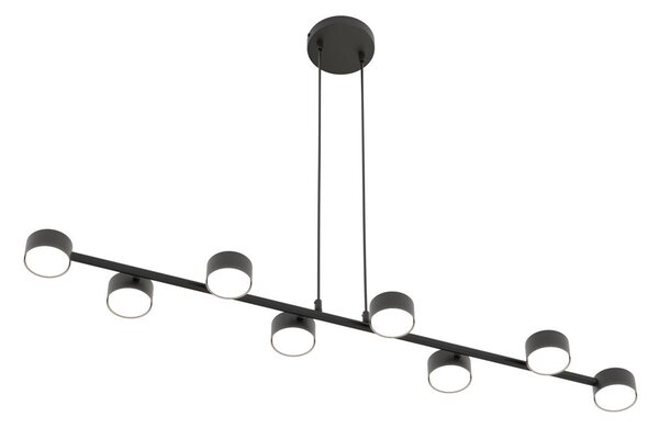 Závěsné svítidlo MEGARA 8 – černé, 8× GX53, šířka 116 cm