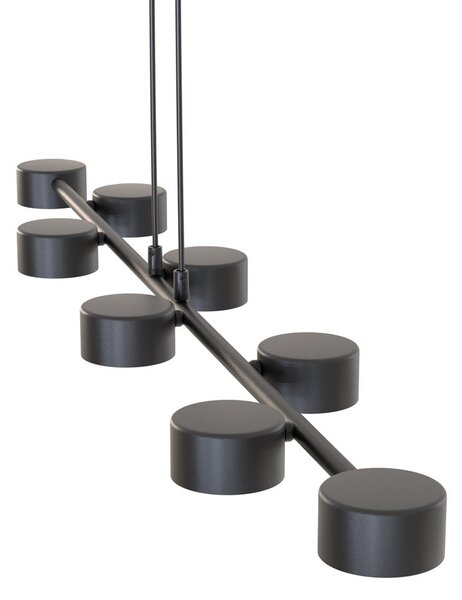 Závěsné svítidlo MEGARA 8 – černé, 8× GX53, šířka 116 cm