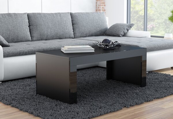 Konferenční stolek TESS, 120x50x60, bílá/černá lesk
