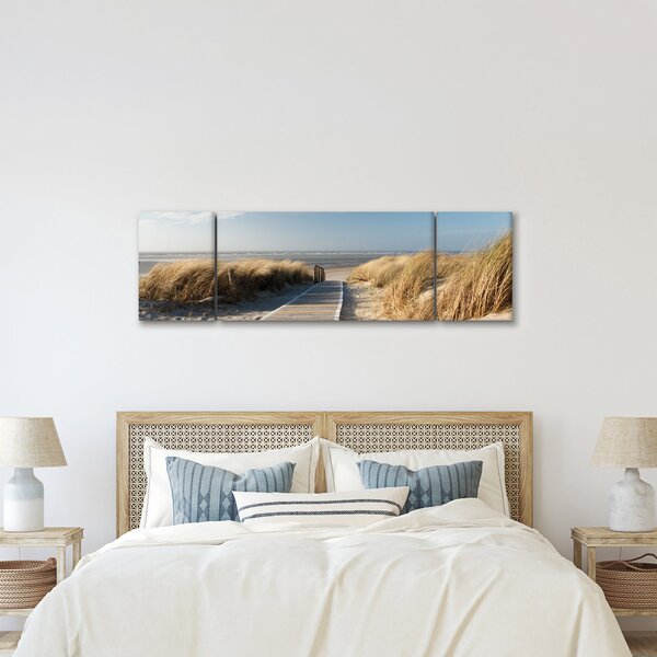 Obraz - Písečná pláž na ostrově Langeoog, Německo (170x50 cm)