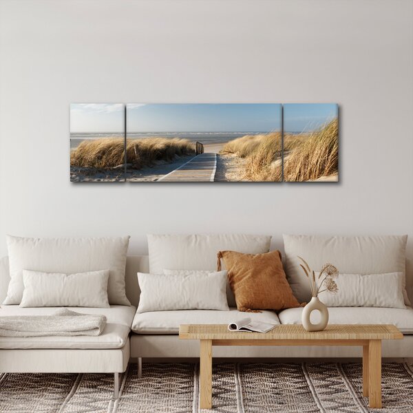 Obraz - Písečná pláž na ostrově Langeoog, Německo (170x50 cm)