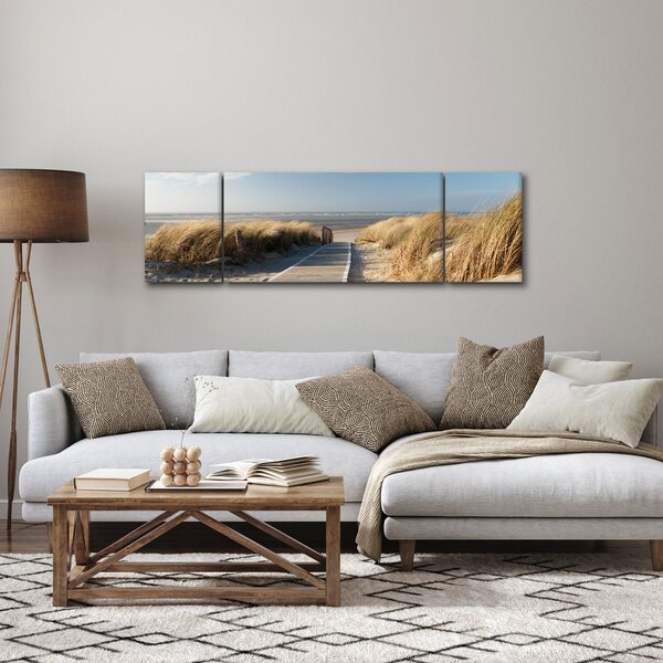 Obraz - Písečná pláž na ostrově Langeoog, Německo (170x50 cm)