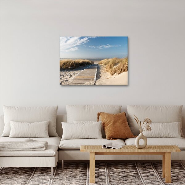 Obraz - Písečná pláž na ostrově Langeoog, Německo (70x50 cm)