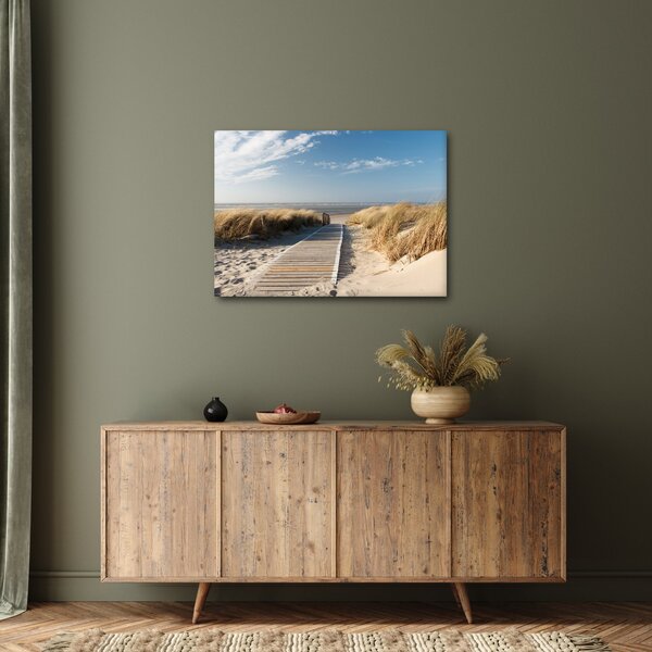 Obraz - Písečná pláž na ostrově Langeoog, Německo (70x50 cm)
