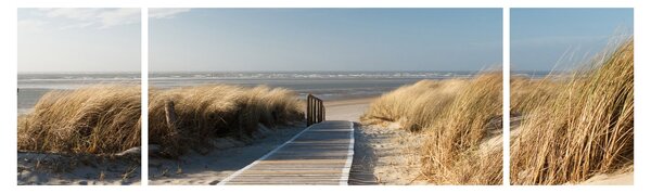 Obraz - Písečná pláž na ostrově Langeoog, Německo (170x50 cm)