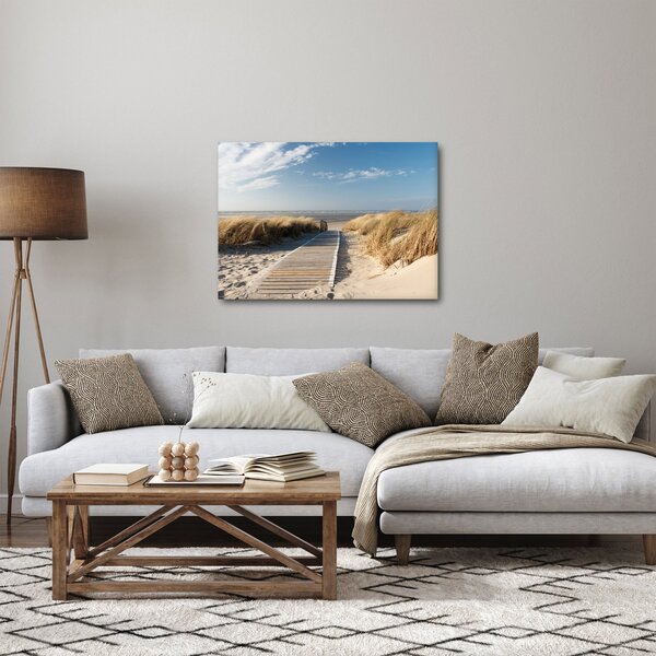 Obraz - Písečná pláž na ostrově Langeoog, Německo (70x50 cm)