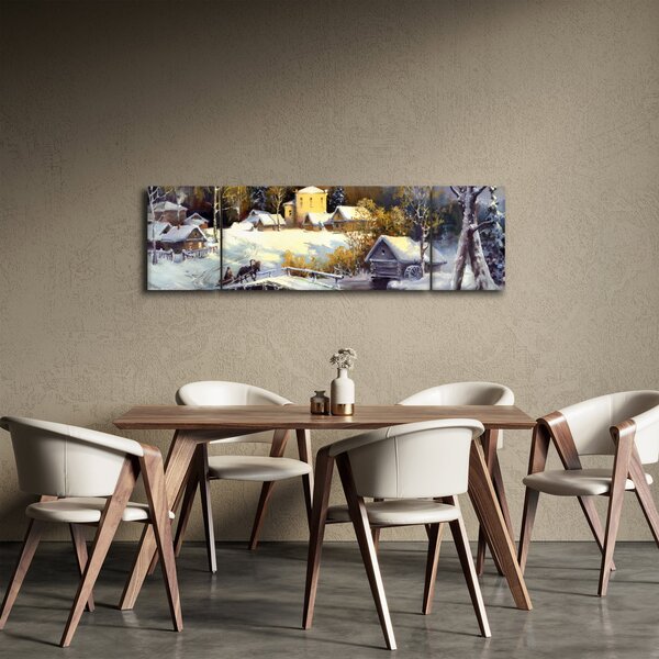 Obraz - Zimní městečko (170x50 cm)