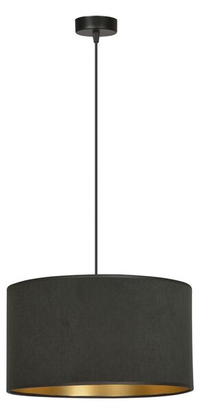 Závěsné svítidlo HILDE 1 – celočerné, textilní stínidlo, 1× E27, šířka 35 cm