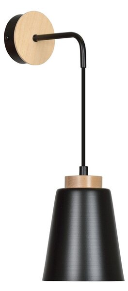 Nástěnné svítidlo BOLERO K1 – černé, 1× E27, šířka 14 cm