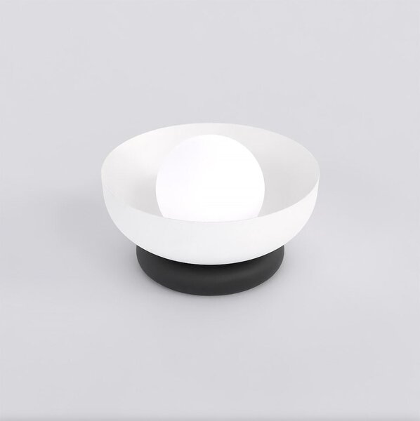 Stolní lampa OZZY LN1 – černá / bílá, sklo, 1× G9, šířka 18 cm