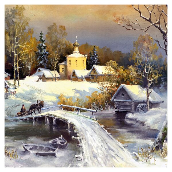 Obraz - Zimní městečko (30x30 cm)