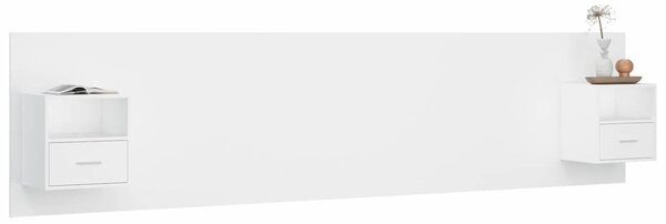 Čelo postele se skříňkami bílé kompozitní dřevo 3115764