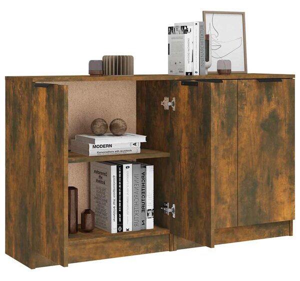 Příborníky 2 ks kouřový dub 60 x 30 x 70 cm kompozitní dřevo 3115777