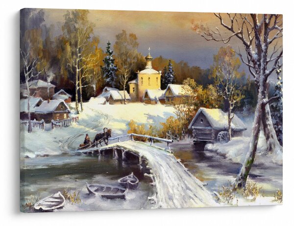 Obraz - Zimní městečko (70x50 cm)