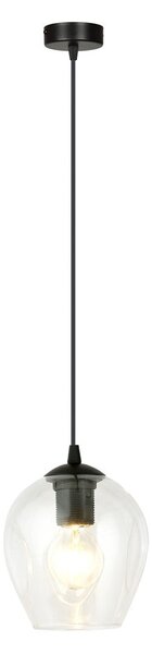Závěsné svítidlo ISTAR 1 – černé, čiré sklo, 1× E27, šířka 14 cm
