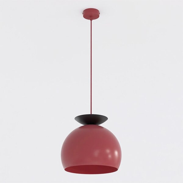 Závěsné svítidlo GEO 1 – vínové / černé, 1× E27, šířka 27 cm