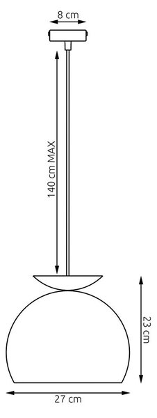 Závěsné svítidlo GEO 1 – vínové / černé, 1× E27, šířka 27 cm