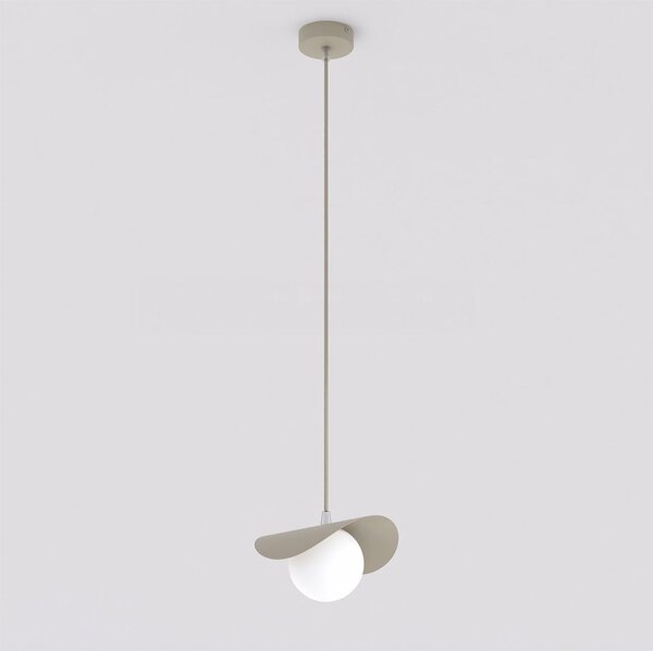 Závěsné svítidlo RITUAL 1S – moka, bílé sklo, 1× G9, šířka 20 cm