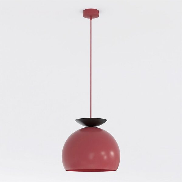 Závěsné svítidlo GEO 1 – vínové / černé, 1× E27, šířka 27 cm