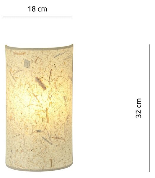 Nástěnné svítidlo ASTON K1 – černé, hnědé textilní stínidlo, korkový detail, 1× E14, šířka 18 cm