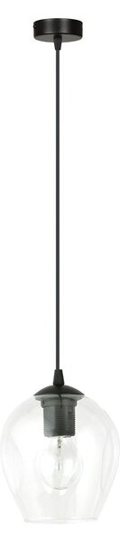 Závěsné svítidlo ISTAR 1 – černé, čiré sklo, 1× E27, šířka 14 cm