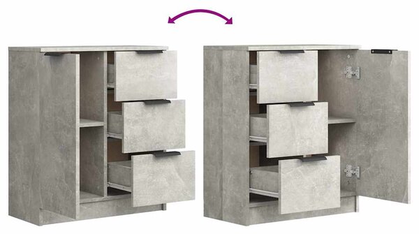 Příborníky 2 ks betonově šedé 60 x 30 x 70 cm kompozitní dřevo 3115791