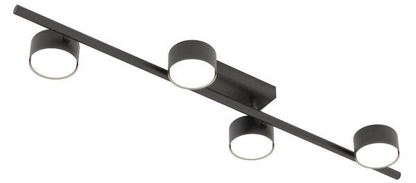 Stropní svítidlo BET 4 – černé, 4× GX53, šířka 80 cm