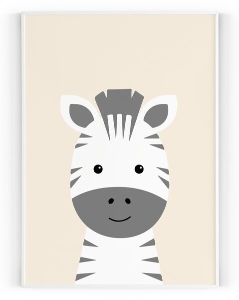 Plakát / Obraz Zebra Pololesklý saténový papír A4 - 21 x 29,7 cm