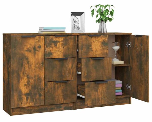 Příborníky 2 ks kouřový dub 60 x 30 x 70 cm kompozitní dřevo 3115793