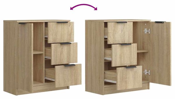 Příborníky 2 ks dub sonoma 60 x 30 x 70 cm kompozitní dřevo 3115790