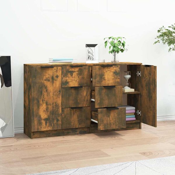 Příborníky 2 ks kouřový dub 60 x 30 x 70 cm kompozitní dřevo 3115793