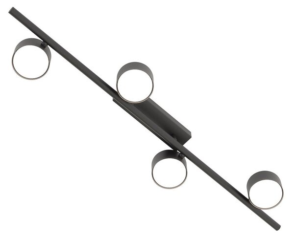 Stropní svítidlo BET 4 – černé, 4× GX53, šířka 80 cm