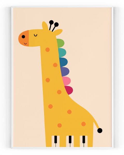 Plakát / Obraz Žirafa Napnuté plátno na dřevěném rámu 30 x 40 cm