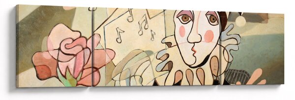 Obraz - Kubismus - harlequin and rose (170x50 cm)