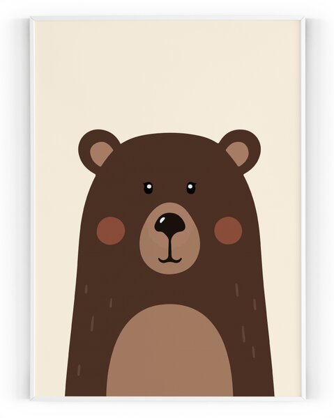 Plakát / Obraz Medvěd 30 x 40 cm Napnuté plátno na dřevěném rámu