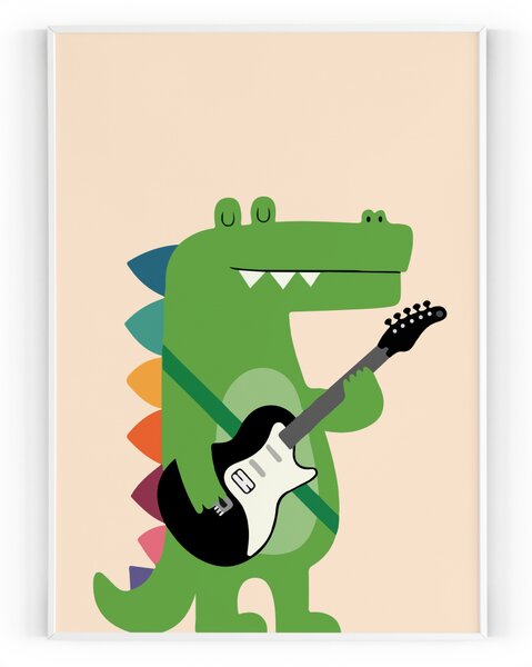 Plakát / Obraz Krokodýl Pololesklý saténový papír A4 - 21 x 29,7 cm