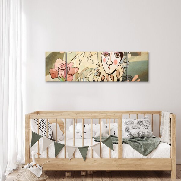 Obraz - Kubismus - harlequin and rose (170x50 cm)