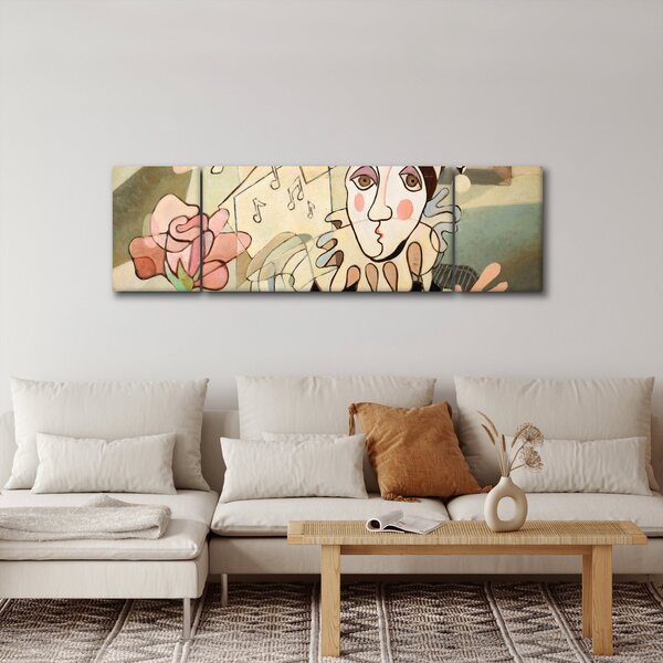 Obraz - Kubismus - harlequin and rose (170x50 cm)