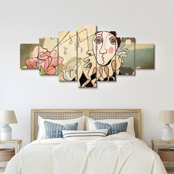 Obraz - Kubismus - harlequin and rose (210x100 cm)