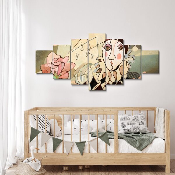 Obraz - Kubismus - harlequin and rose (210x100 cm)