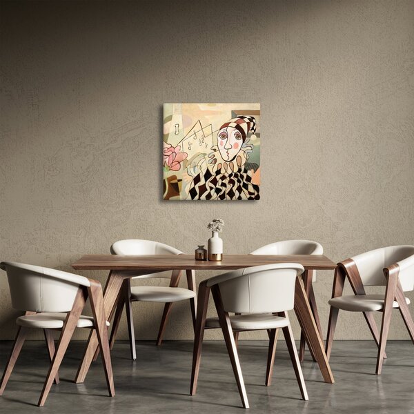 Obraz - Kubismus - harlequin and rose (30x30 cm)