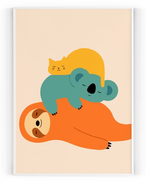 Plakát / Obraz Zvířátka Pololesklý saténový papír A4 - 21 x 29,7 cm