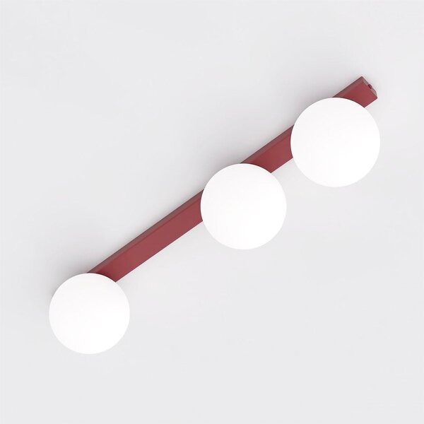 Stropní svítidlo FIT 3 – vínové, opálové sklo, 3× E14, šířka 70 cm