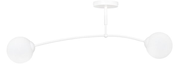 Stropní svítidlo PREGOS 2 – celobílé, sklo, 2× E14, šířka 60 cm
