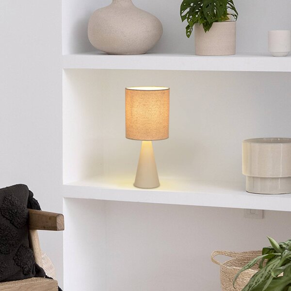 COREP Stolní lampa Sally, slonovinová/béžová, výška 33 cm, kov, Krémová / jantar, Obývací pokoj / jídelna, kov, Moderní